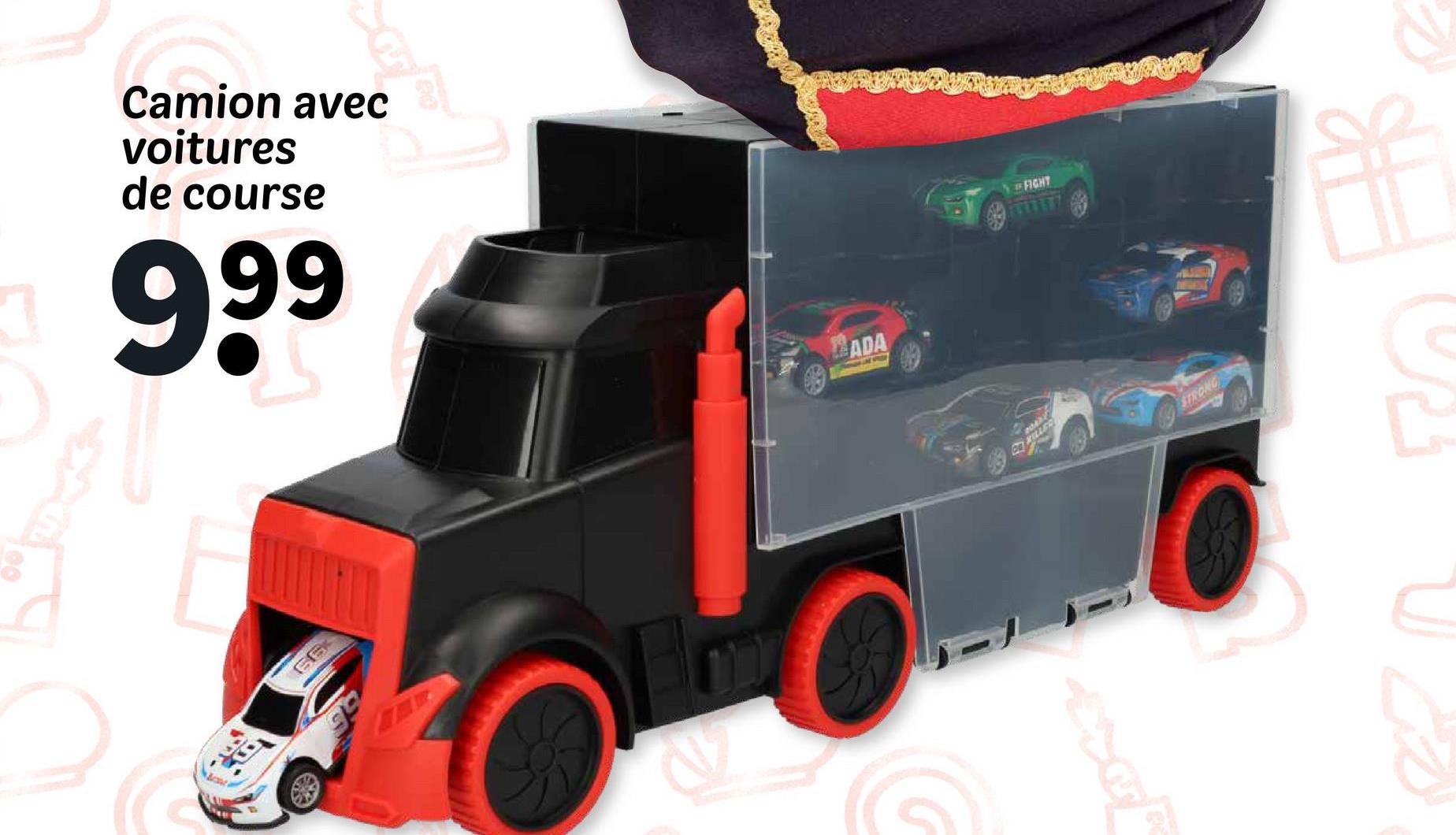 Camion avec voitures de course
