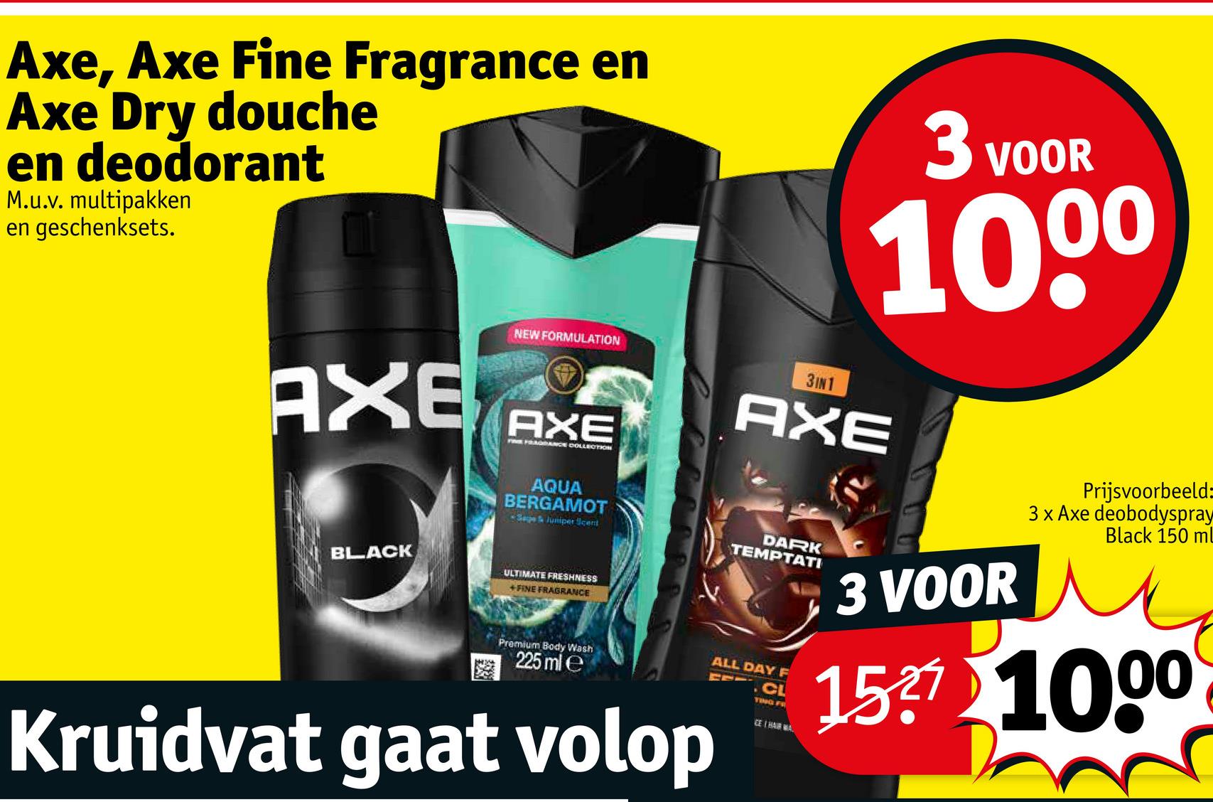 Axe, Axe Fine Fragrance en Axe Dry douche en deodorant