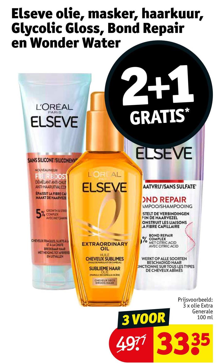 Elseve olie, masker, haarkuur, Glycolic Gloss, Bond Repair en Wonder Water