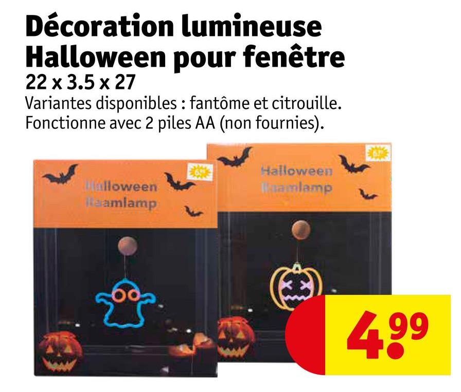 Décoration lumineuse Halloween pour fenêtre