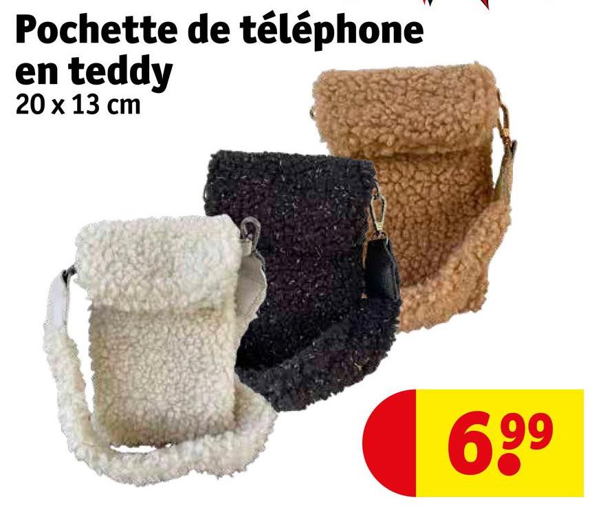 Pochette de téléphone en teddy