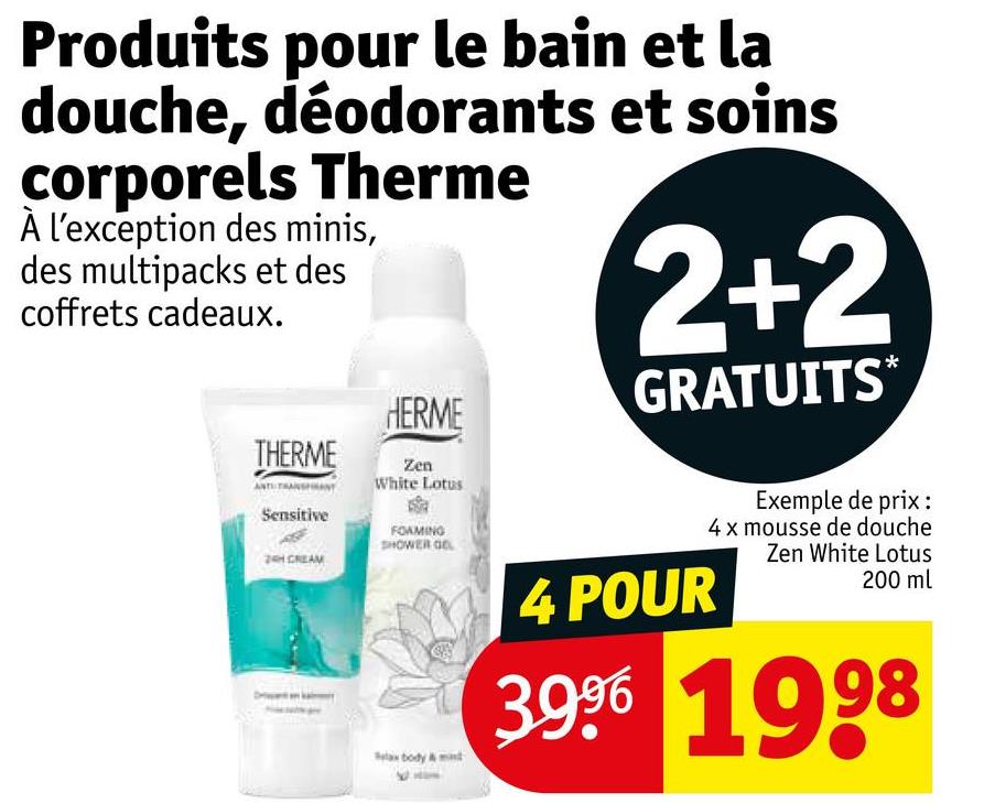 Produits pour le bain et la douche, déodorants et soins corporels Therme