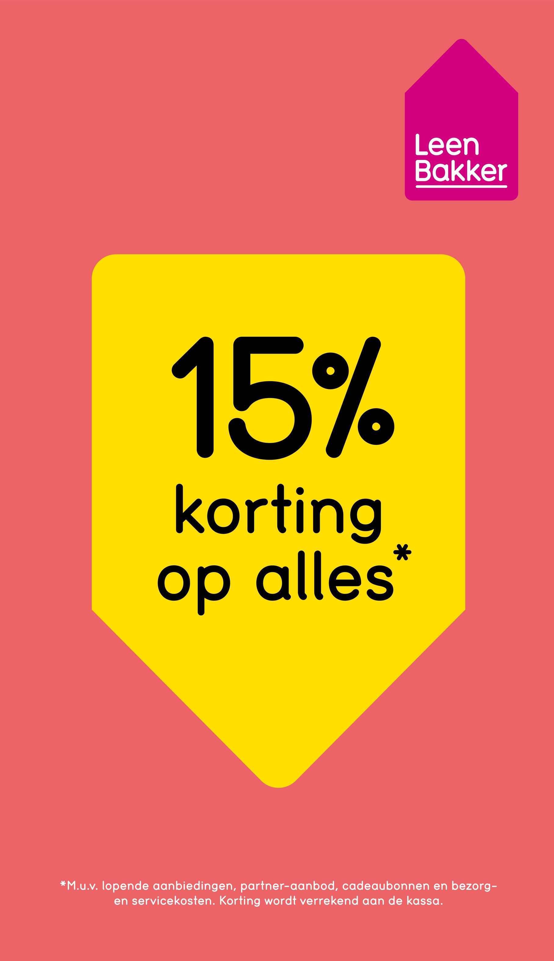 15% korting op alles*