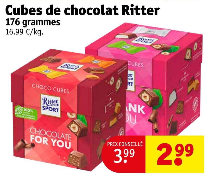 Cubes de chocolat Ritter