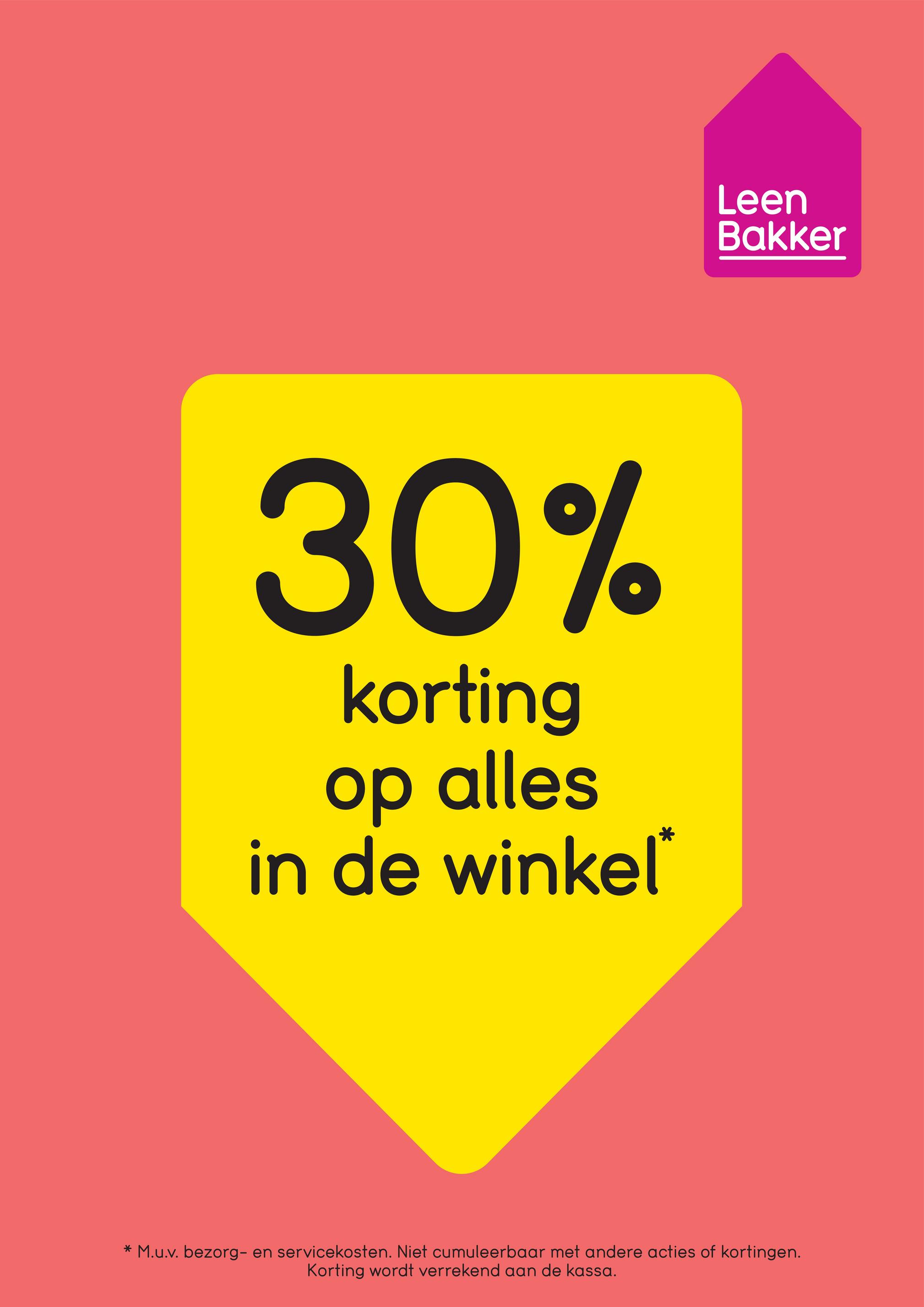 30% korting op alles in de winkel*