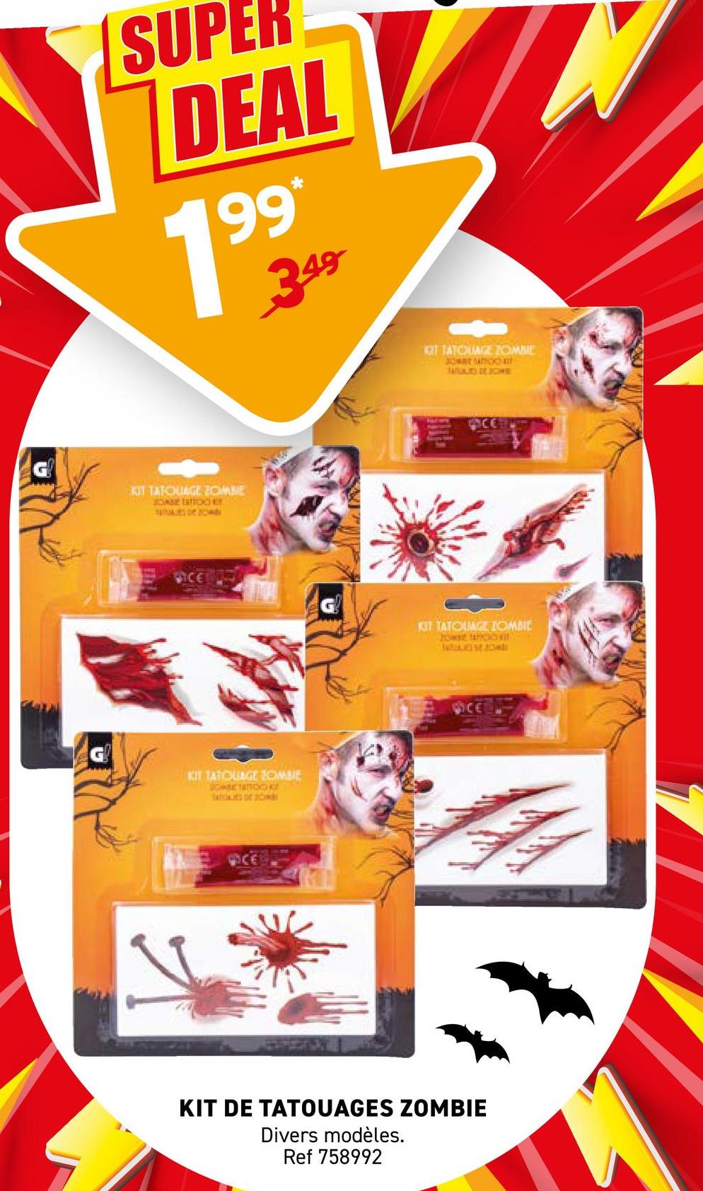 KIT DE TATOUAGES ZOMBIE
