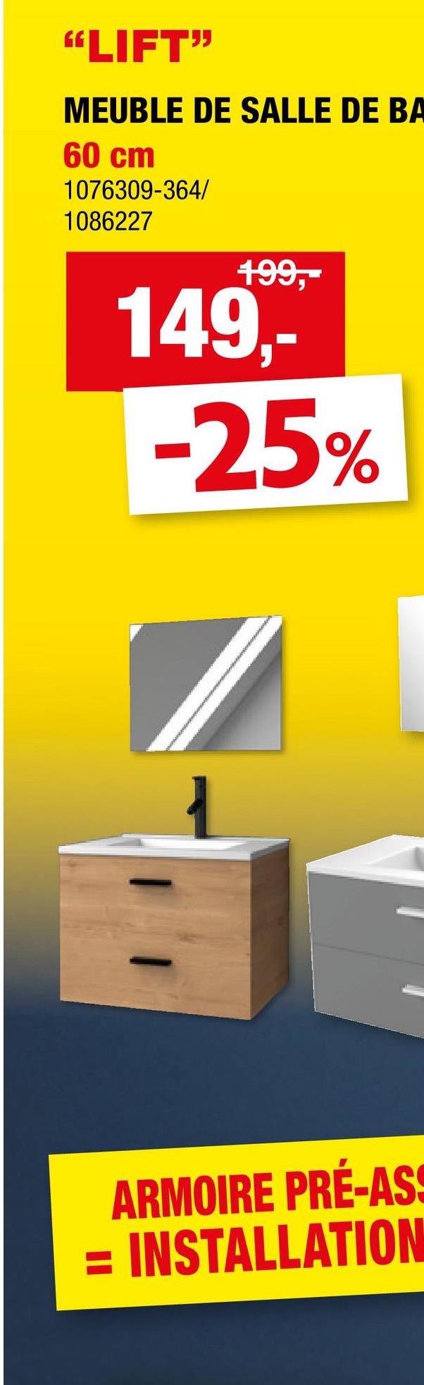 "LIFT" MEUBLE DE SALLE DE BA 60 cm