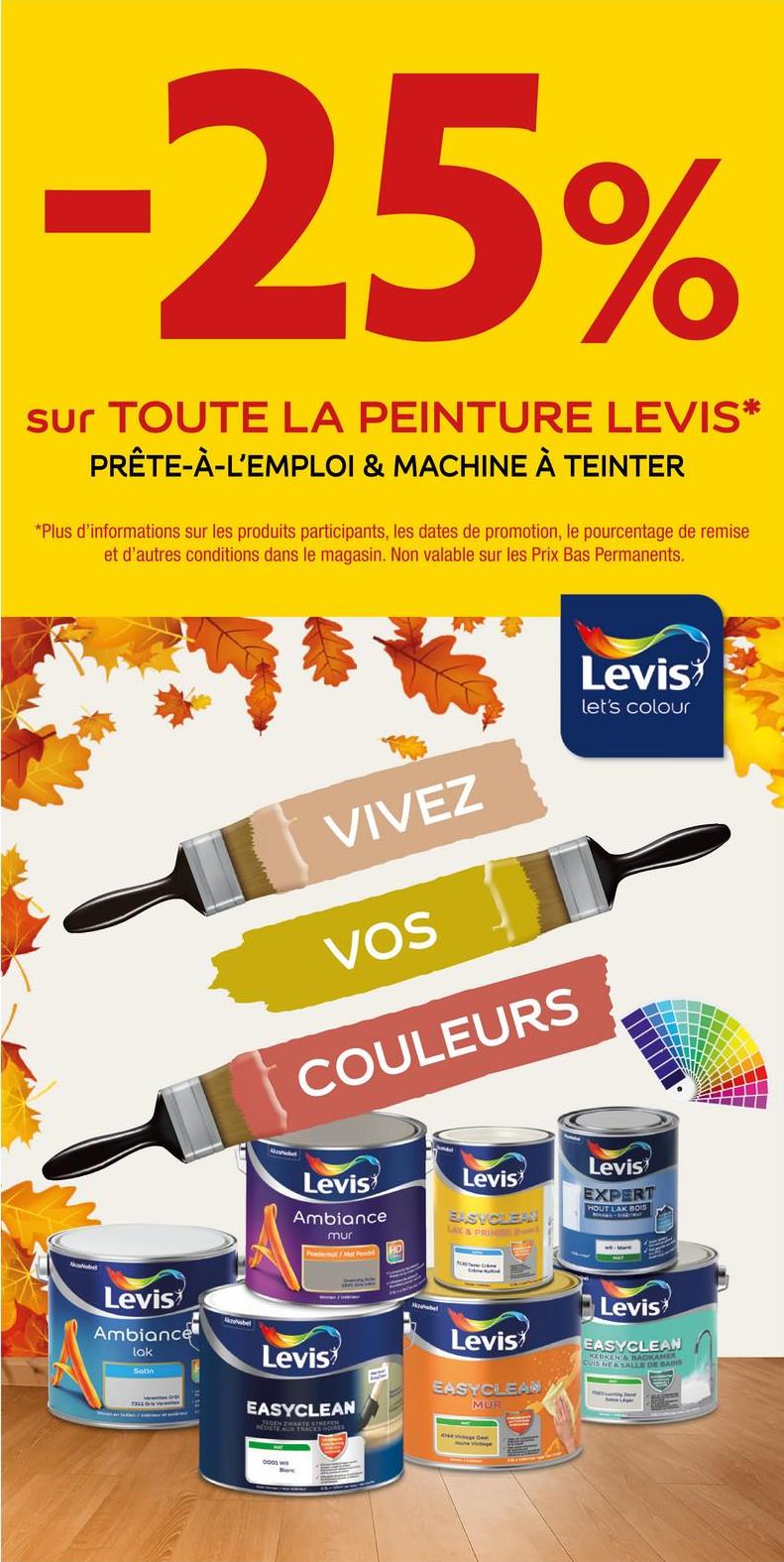 -25% sur TOUTE LA PEINTURE LEVIS*