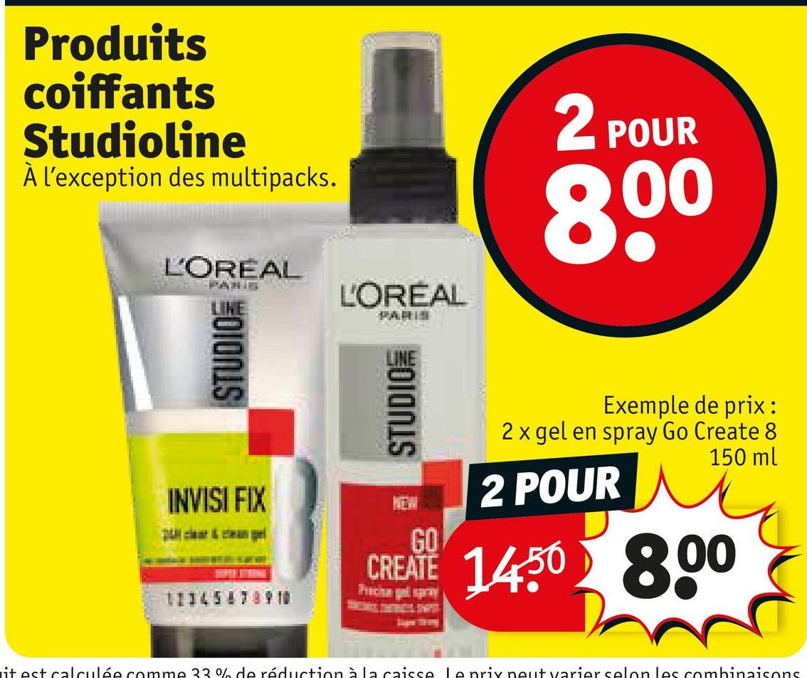 Produits coiffants Studioline