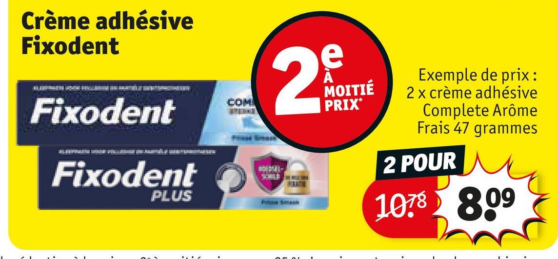 Crème adhésive Fixodent