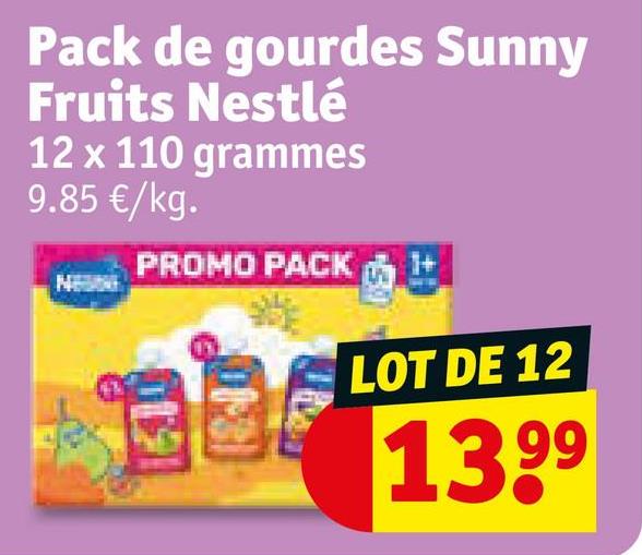 Pack de gourdes Sunny Fruits Nestlé