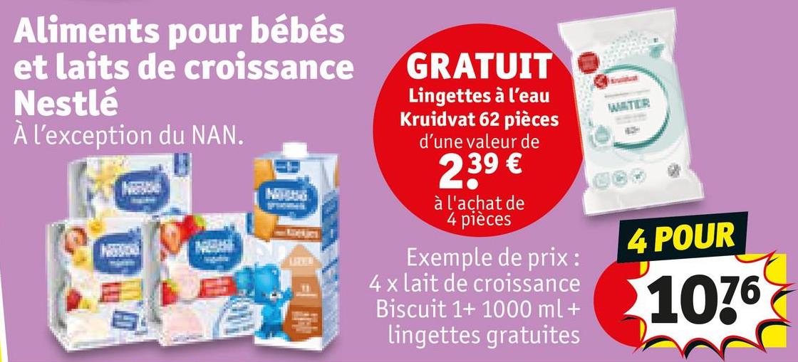 Aliments pour bébés et laits de croissance Nestlé