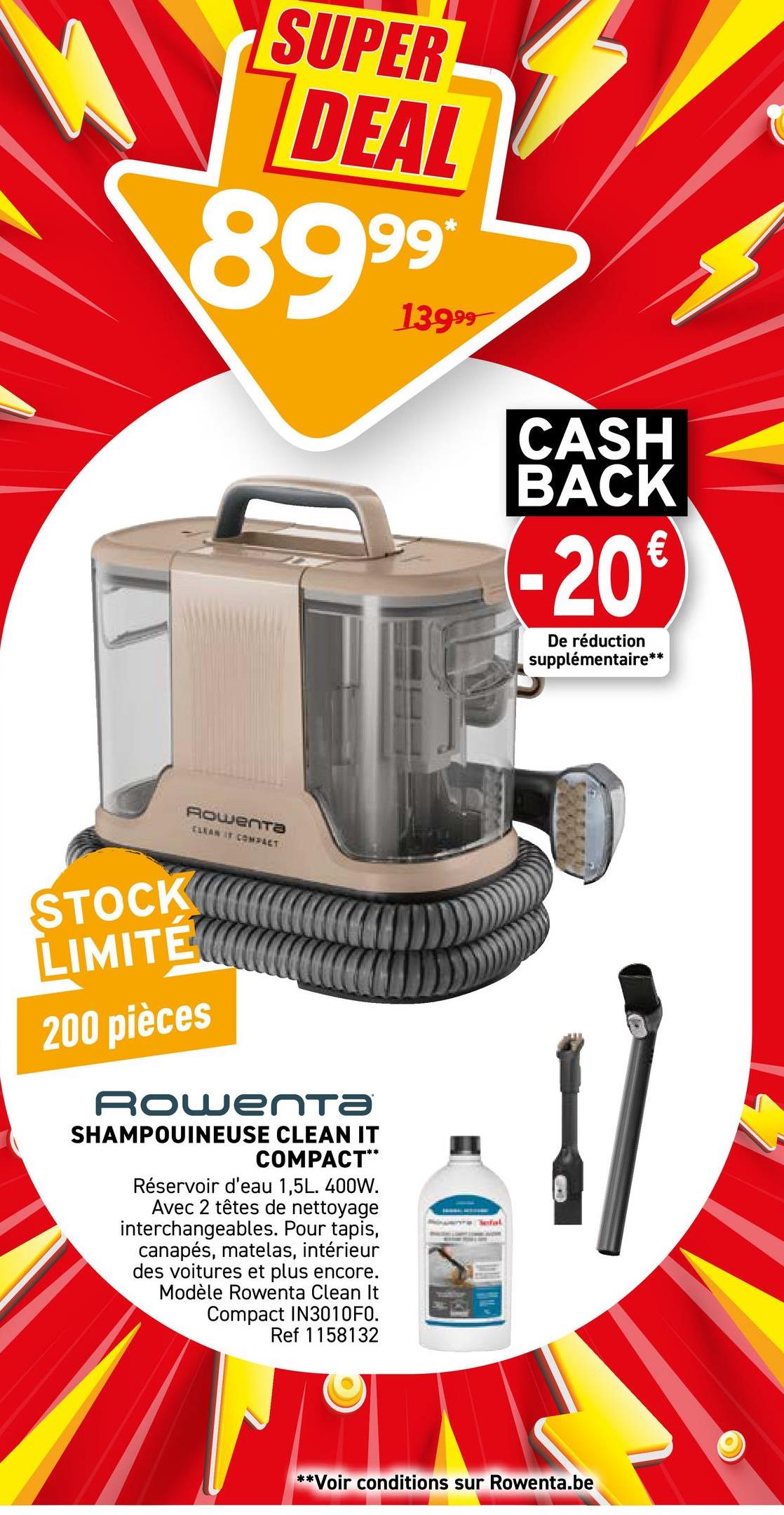 ROWENTA SHAMPOUINEUSE CLEAN IT COMPACT**