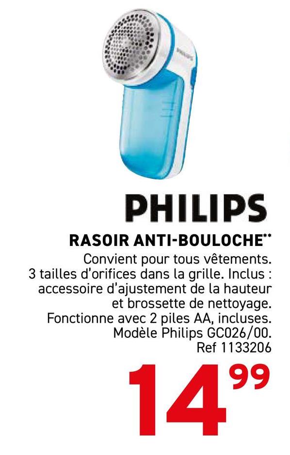 PHILIPS RASOIR ANTI-BOULOCHE**