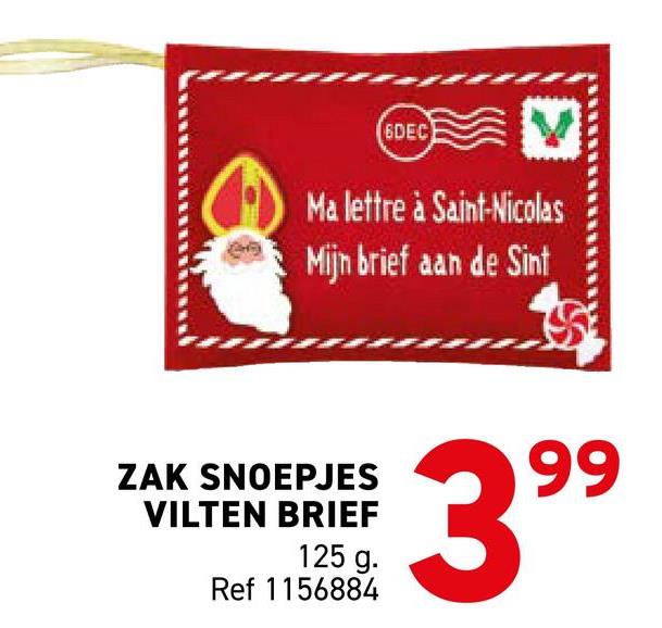 ZAK SNOEPJES VILTEN BRIEF