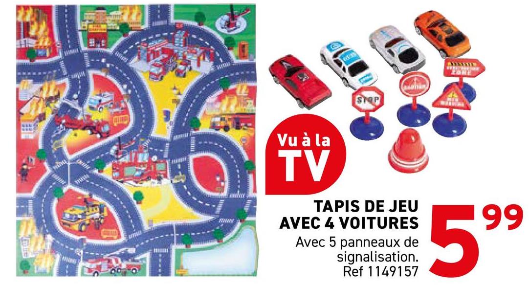 TAPIS DE JEU AVEC 4 VOITURES