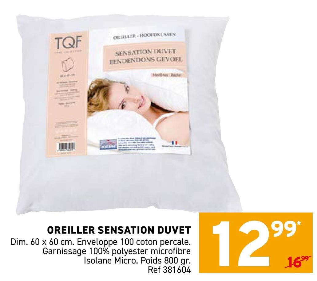 OREILLER SENSATION DUVET