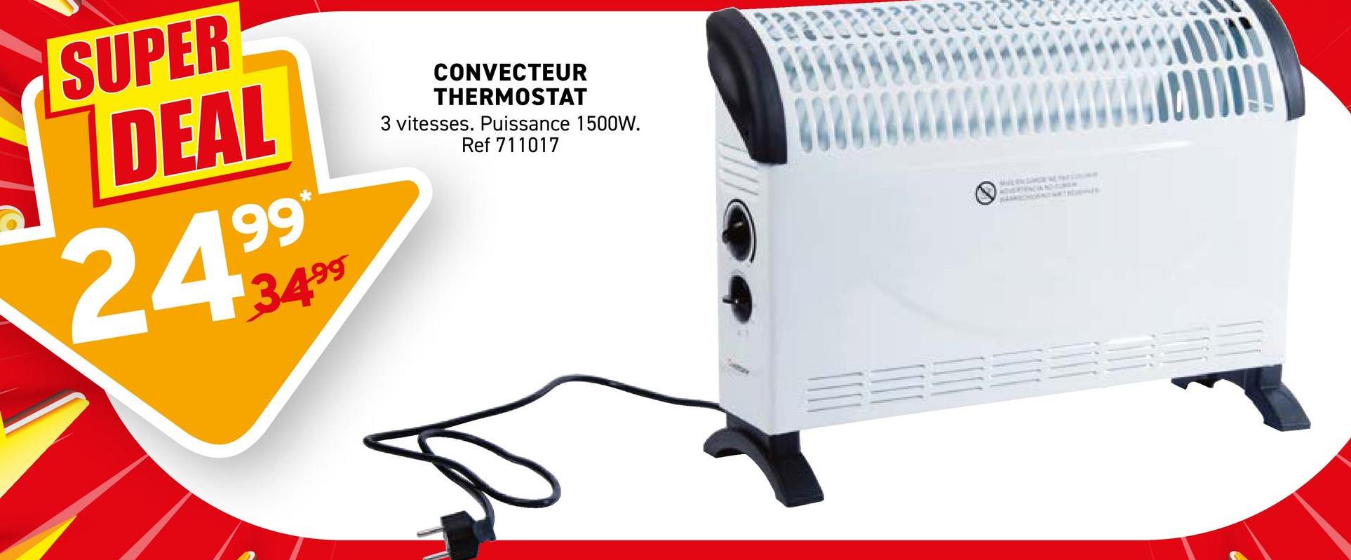 CONVECTEUR THERMOSTAT
