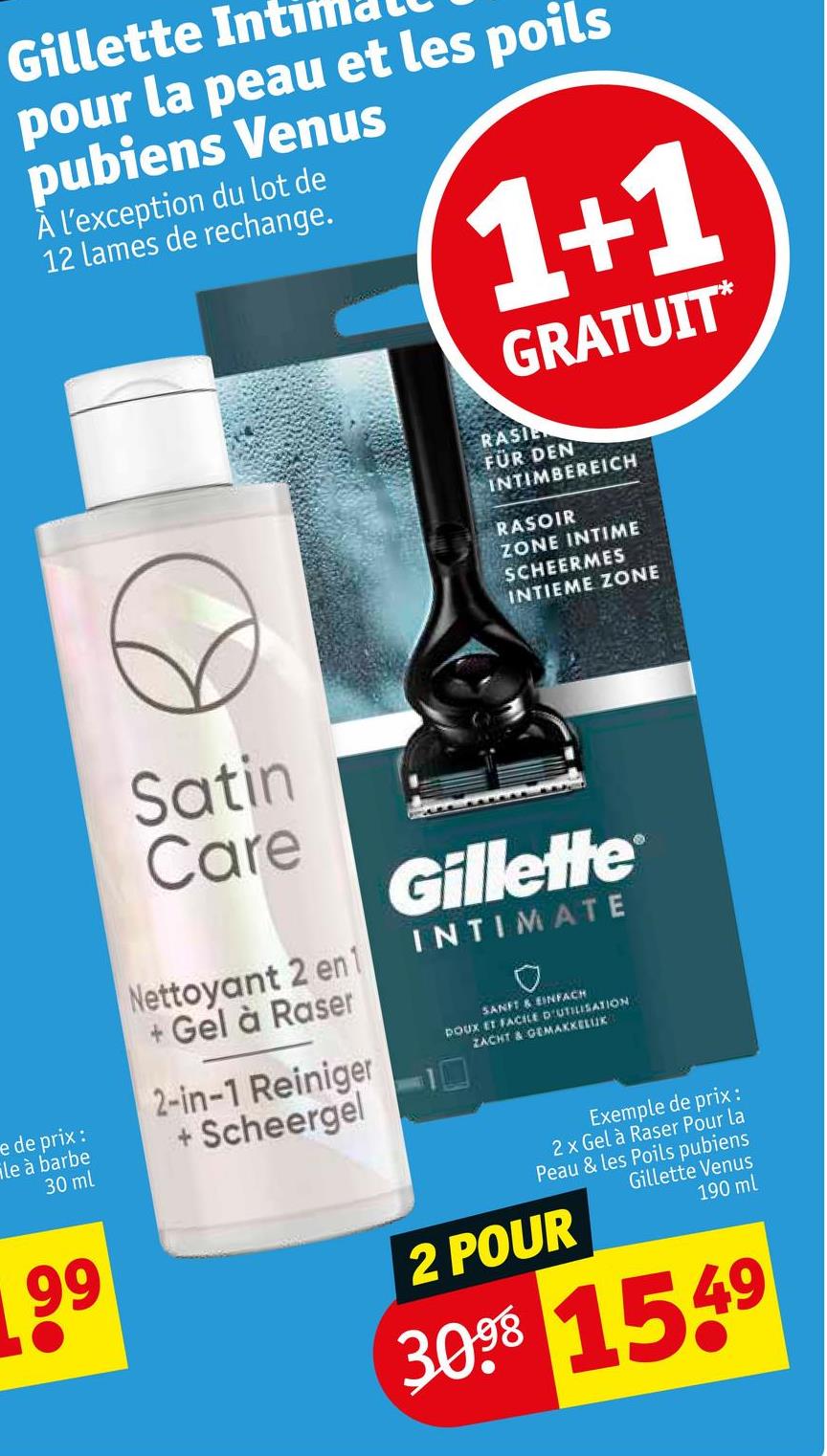 Gillette Intimate pour la peau et les poils pubiens Venus