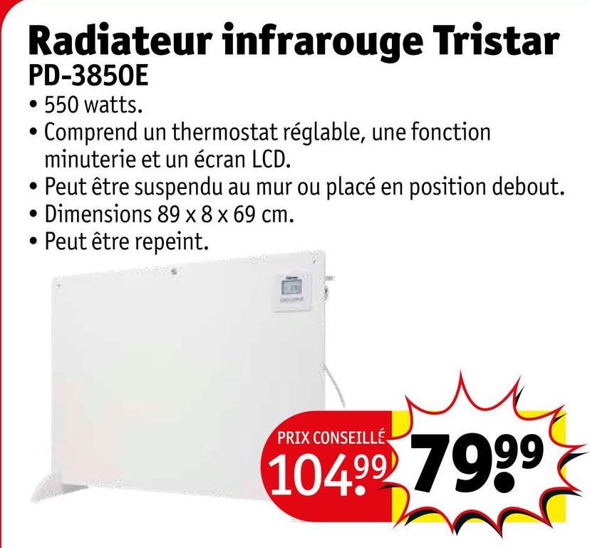 Radiateur infrarouge Tristar PD-3850E