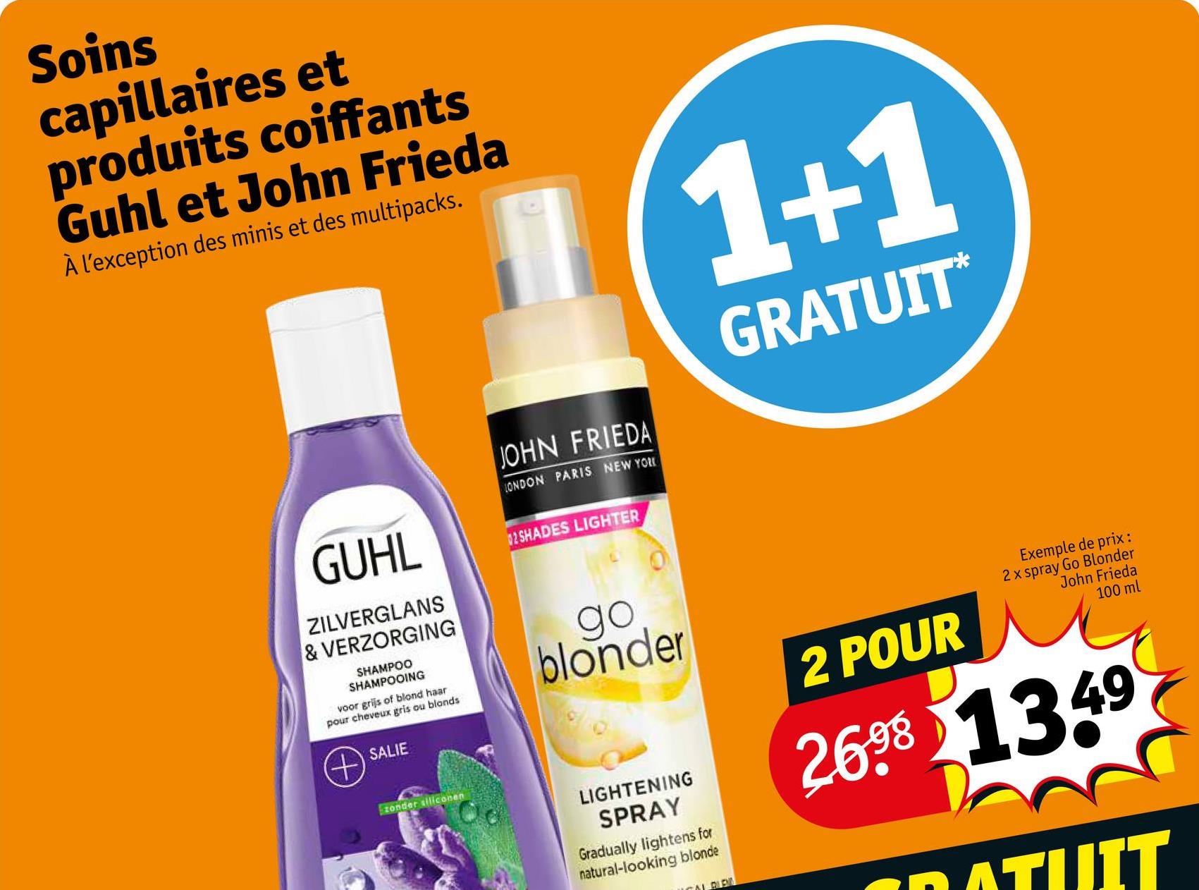 Soins capillaires et produits coiffants Guhl et John Frieda