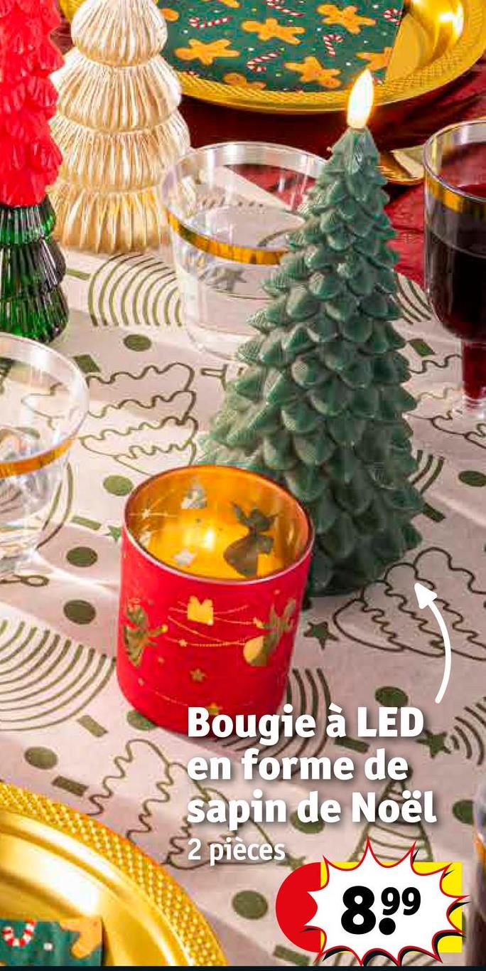 Bougie à LED en forme de sapin de Noël