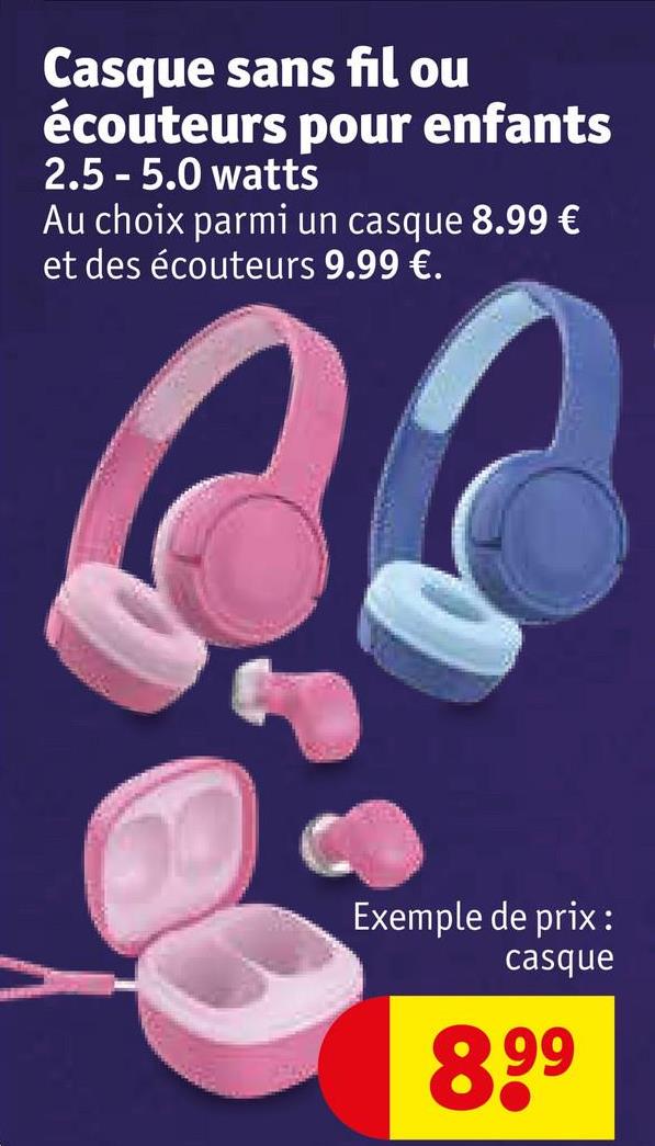 Casque sans fil ou écouteurs pour enfants