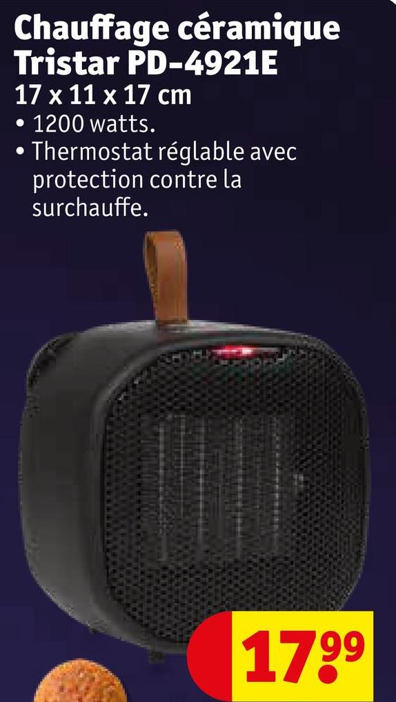 Chauffage céramique Tristar PD-4921E