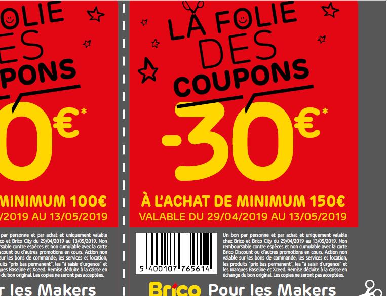 Coupon à imprimer Brico&BricoPlanit  myShopi